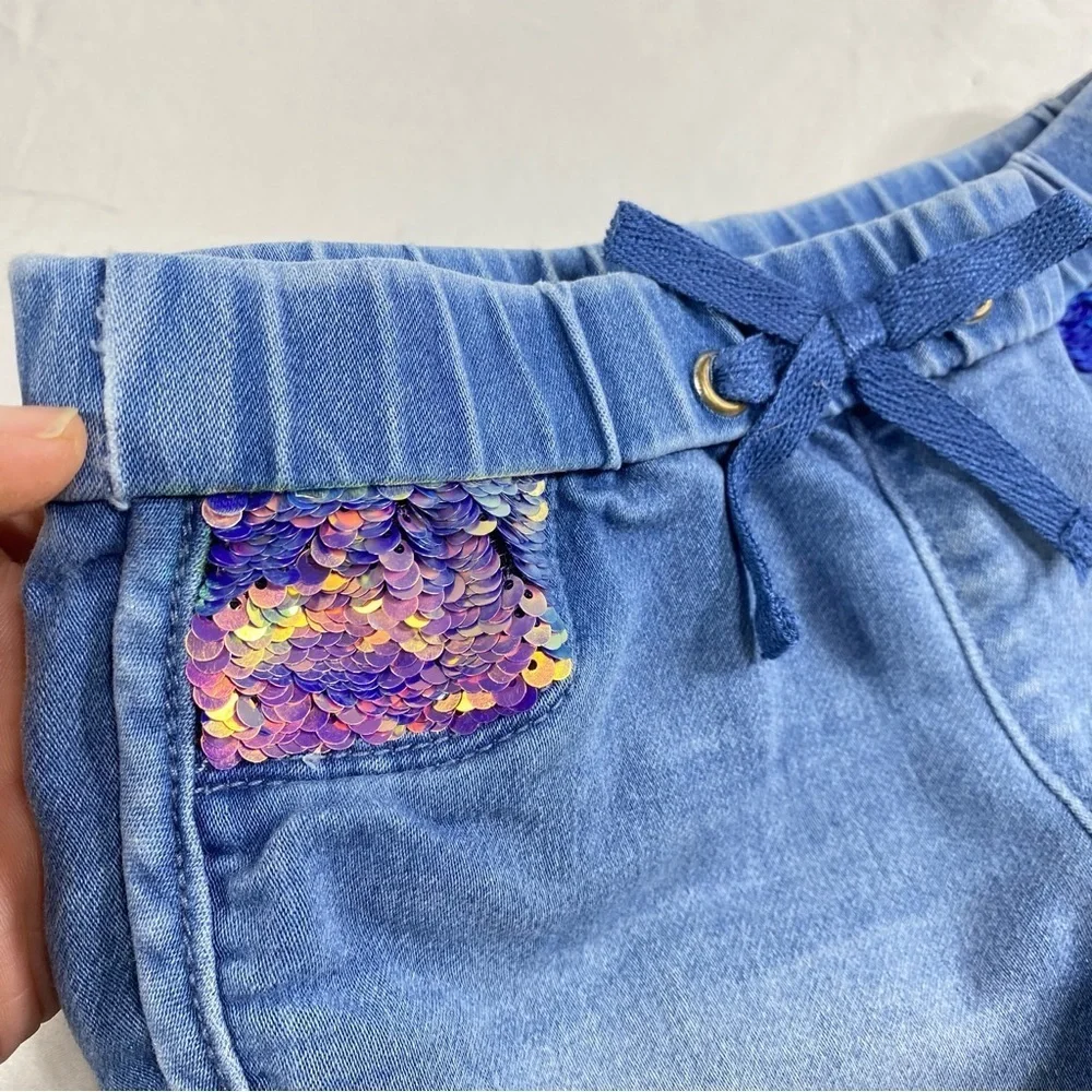 Member’s Mark Girls Sequins Knit Denim Pull-On Shorts